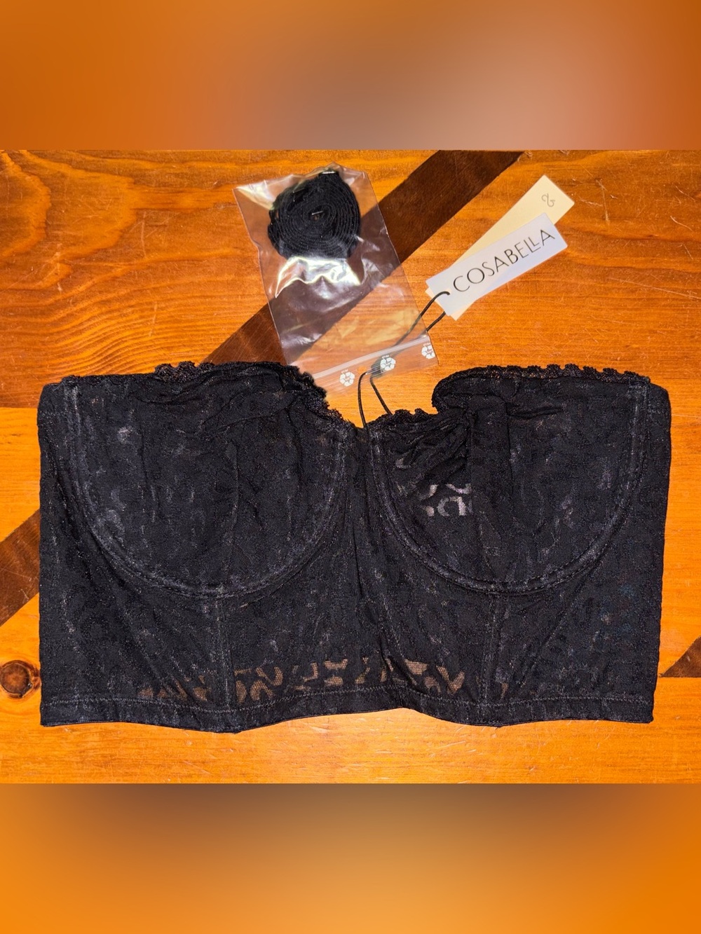 Cosabella Accra Cropped Bustier in Black Animal Size S